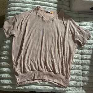 Pink V-Neck Knit Top